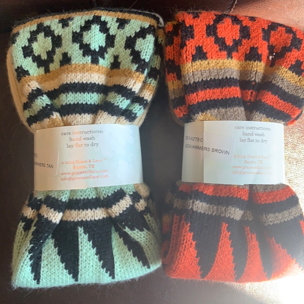 NEW in Package: (2) Pair Grace&Lace Aztec Warmers